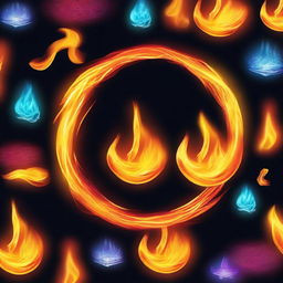 Create a cover background with a mystical fire theme