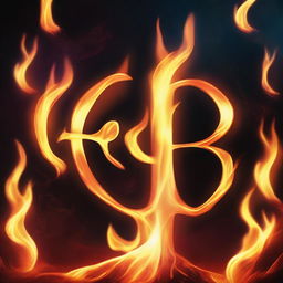 Create a cover background with a mystical fire theme