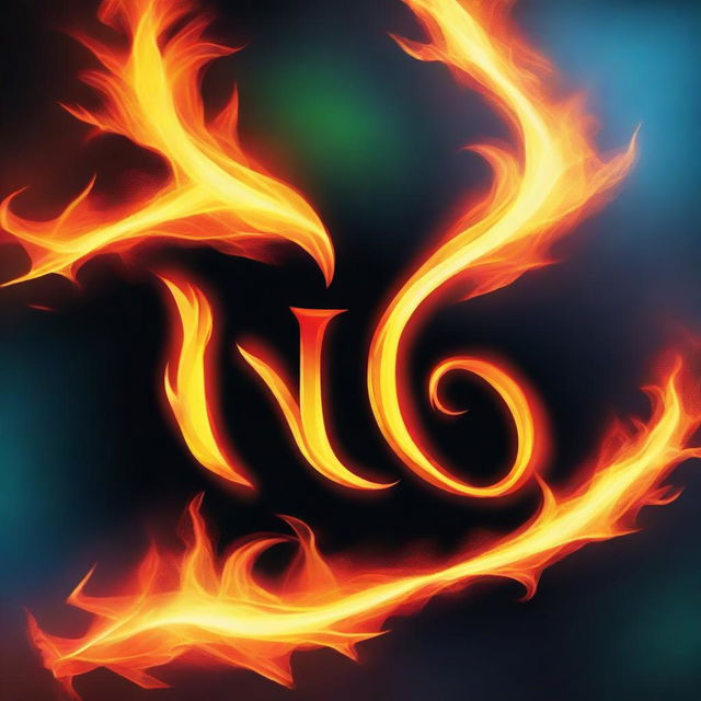 Create a cover background with a mystical fire theme that prominently features the word 'netos'