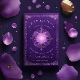 A mystical and enchanting book cover titled 'The Amethyst Stone'