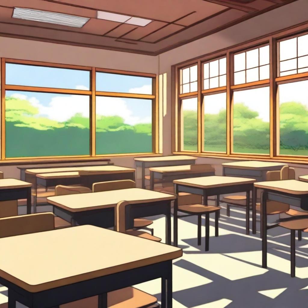 A detailed school background in an anime style