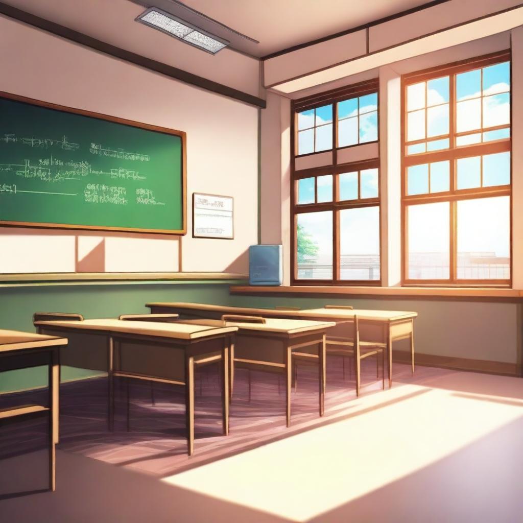 A detailed school background in an anime style