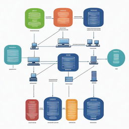 A detailed illustration of computer networks, including the OSI and TCP/IP protocols