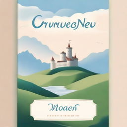 Create an ebook cover featuring a serene landscape with rolling hills, a winding river, and a distant castle