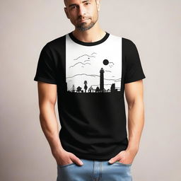 A stylish and trendy T-shirt design featuring a modern and minimalist graphic