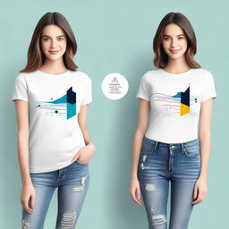 A stylish and trendy T-shirt design featuring a modern and minimalist graphic