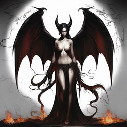 Create an image of a succubus, a demonic figure known for seduction and torment