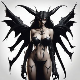 Create an image of a succubus, a demonic figure known for seduction and torment