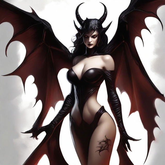 Create an image of a succubus, a demonic figure known for seduction and torment