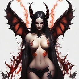 Create an image of a succubus, a demonic figure known for seduction and torment