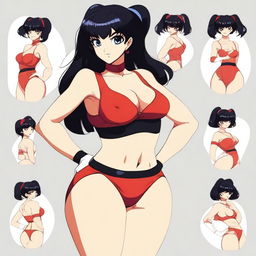 Create an image of Ranma 1/2 in her female form, depicted in a sexy manner