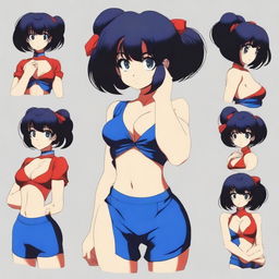 Create an image of Ranma 1/2 in her female form, depicted in a sexy manner