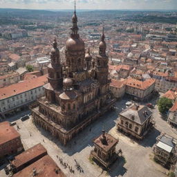 Serbia city with steampunk theme