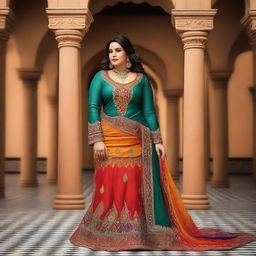 A plus-size beautiful Indian girl posing confidently like a supermodel