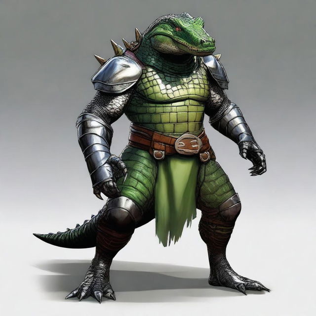 Create an image of an alligator warforged from Dungeons and Dragons