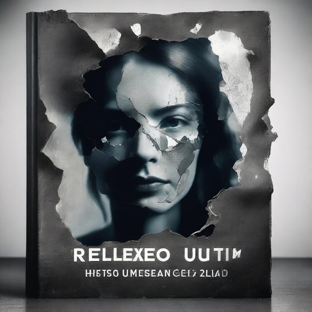 Create a book cover for the title 'Reflexos de um Segredo' that immerses the reader in a plot of mystery and self-discovery