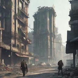 A post-apocalyptic Indonesian city with a Fallout theme