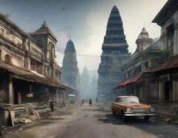 Create a detailed image of Indonesia as if it were part of the Fallout game universe