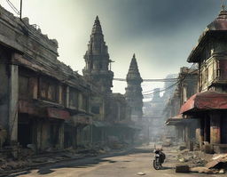 Create a detailed image of Indonesia as if it were part of the Fallout game universe