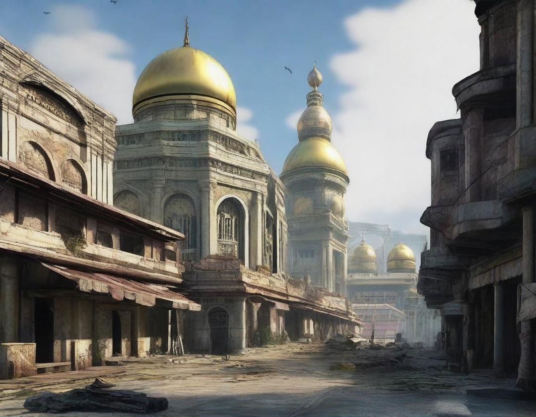 Create a detailed image of Brunei as if it were part of the Fallout game universe