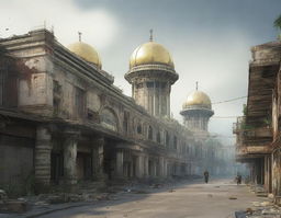 Create a detailed image of Brunei as if it were part of the Fallout game universe