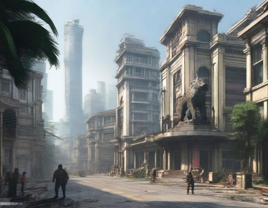 Create a detailed image of Singapore as if it were part of the Fallout game universe