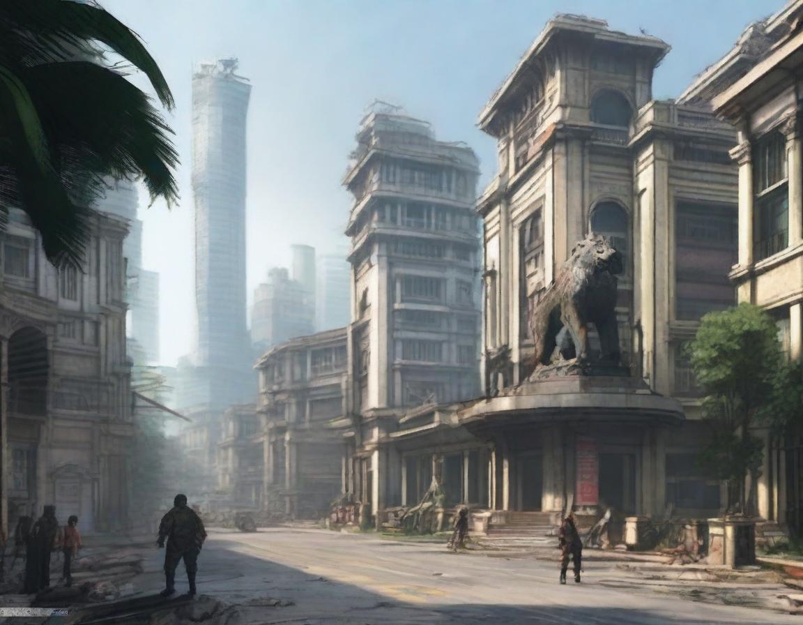 Create a detailed image of Singapore as if it were part of the Fallout game universe