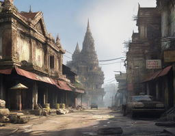 Create a detailed image of Thailand as if it were part of the Fallout game universe