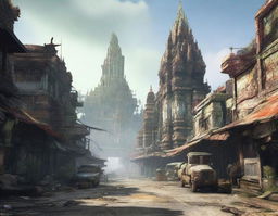 Create a detailed image of Thailand as if it were part of the Fallout game universe