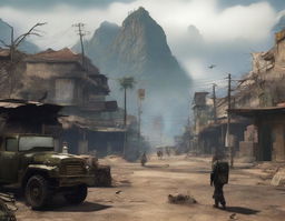 Create a detailed image of Laos as if it were part of the Fallout game universe