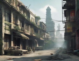 Create a detailed image of Vietnam as if it were part of the Fallout game universe