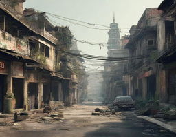 Create a detailed image of Vietnam as if it were part of the Fallout game universe