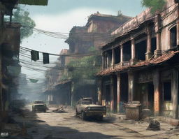 Create a detailed image of Vietnam as if it were part of the Fallout game universe