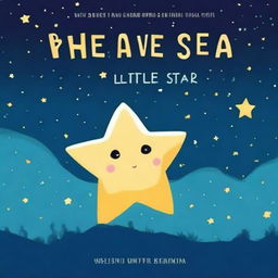 Create a book cover for a story titled 'The Brave Little Star', which is literally about a star