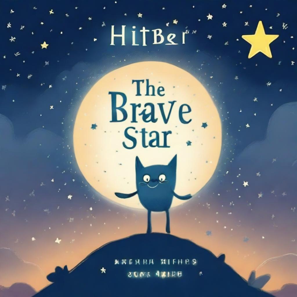 Create a book cover for a story titled 'The Brave Little Star', which is literally about a star