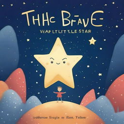 Create a book cover for a story titled 'The Brave Little Star', which is literally about a star