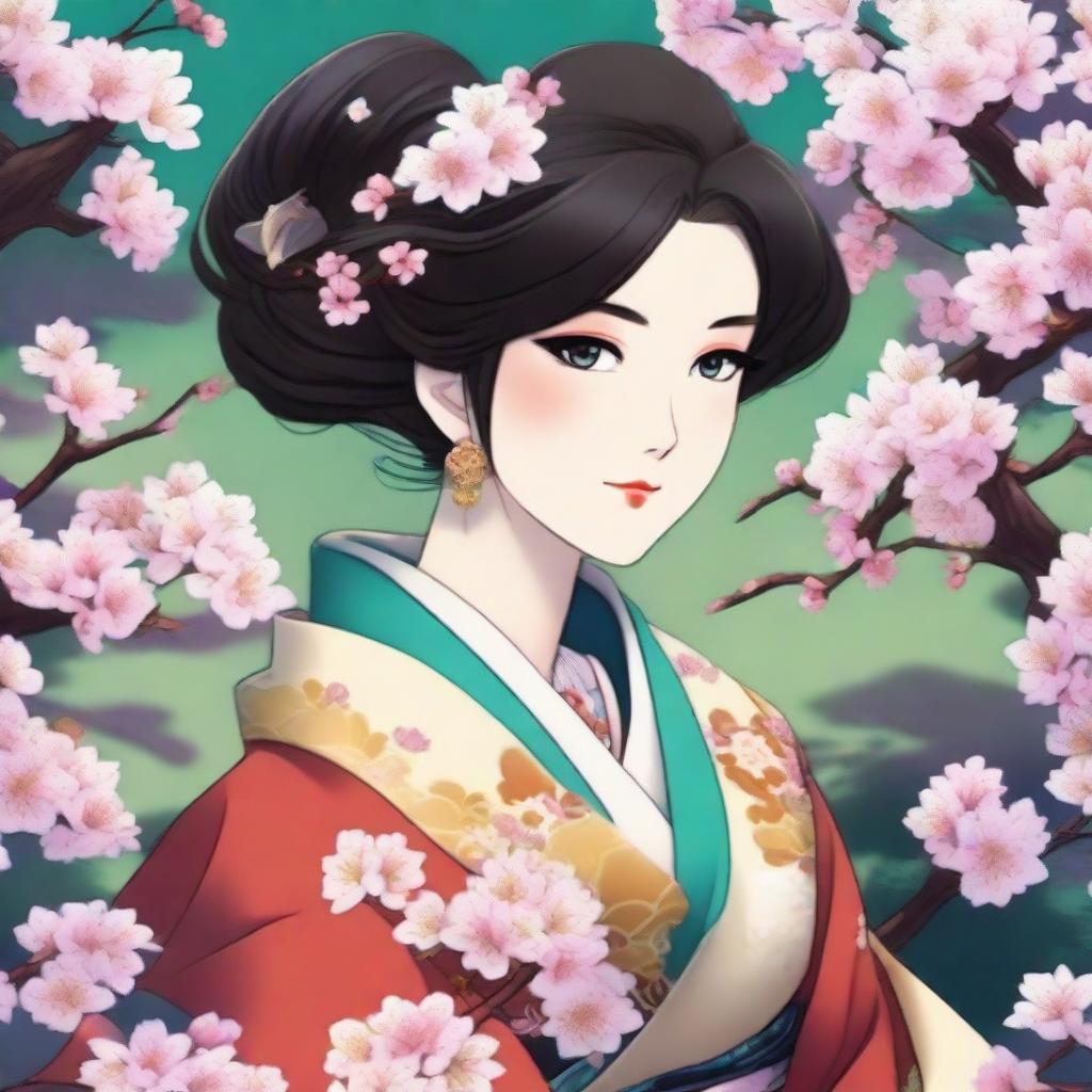 A beautiful depiction of Tengen's wife from the anime series