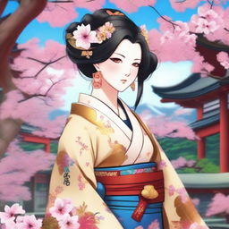 A beautiful depiction of Tengen's wife from the anime series