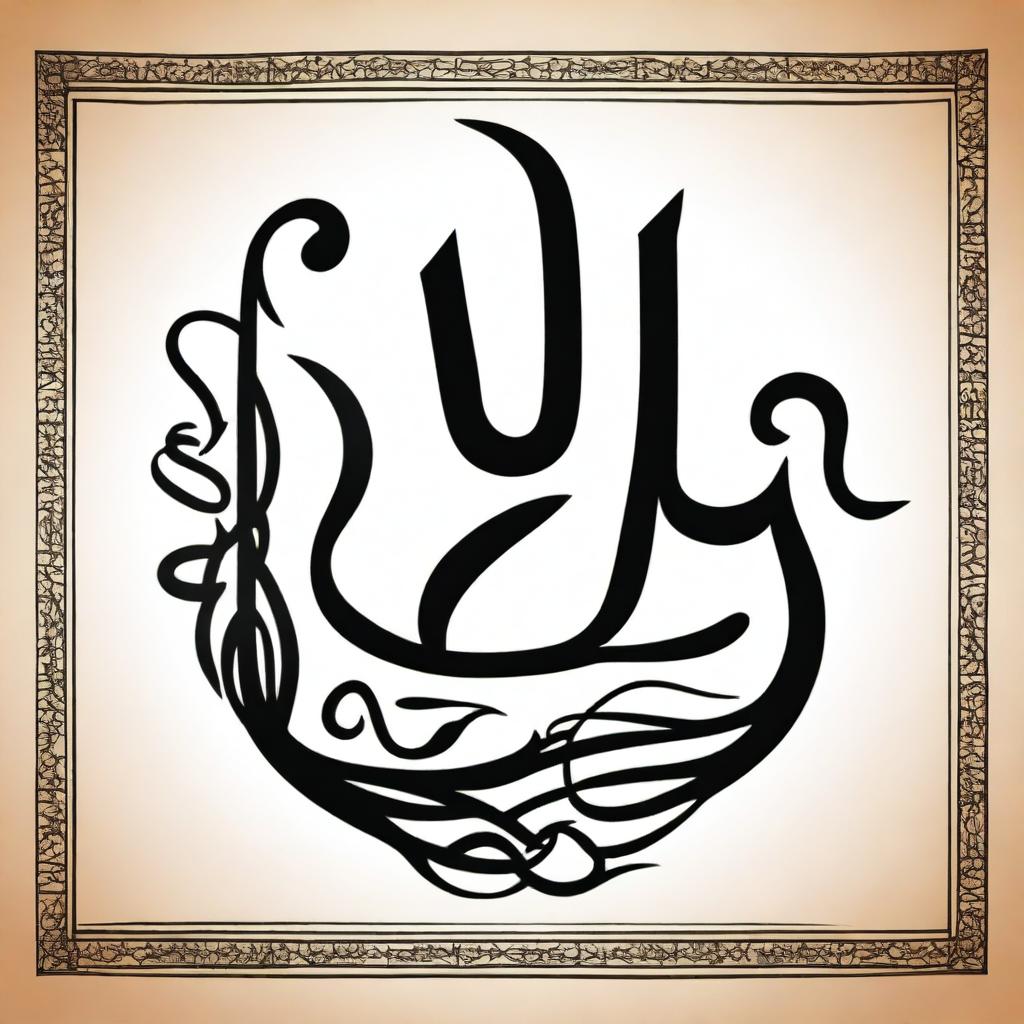 Create an artistic representation of the word 'Allah' in Arabic calligraphy