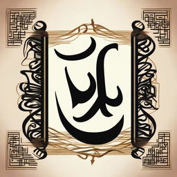 Create an artistic representation of the word 'Allah' in Arabic calligraphy