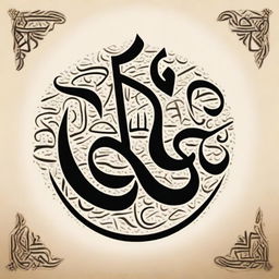 Create an artistic representation of the word 'Allah' in Arabic calligraphy