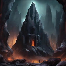 Depict the Obsidian Ridge Mine with a dark, oppressive atmosphere