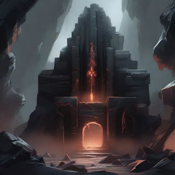 Depict the Obsidian Ridge Mine with a dark, oppressive atmosphere