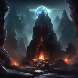 Depict the Obsidian Ridge Mine with a dark, oppressive atmosphere