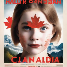 A movie poster featuring a young girl looking straight at the viewer, her face fully visible