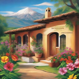 Create an inviting and picturesque scene of 'Hacienda la Alegría de Tranquilandia'