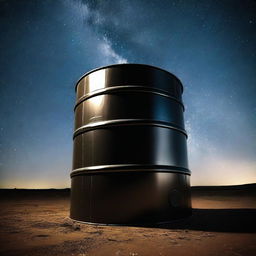 A tank barrel at night, with a dark and starry sky in the background