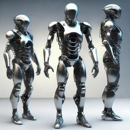 A detailed and futuristic exoskeleton suit designed for enhanced human capabilities