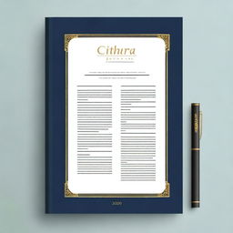 Design a clean and professional cover for a journal titled 'Cithara Journal'