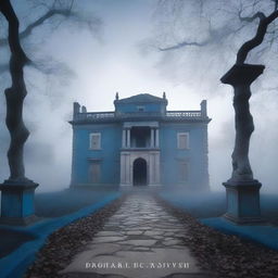 A book cover for 'Sombras do Passado' featuring an ancient mansion shrouded in ethereal mist, evoking mystery and romance